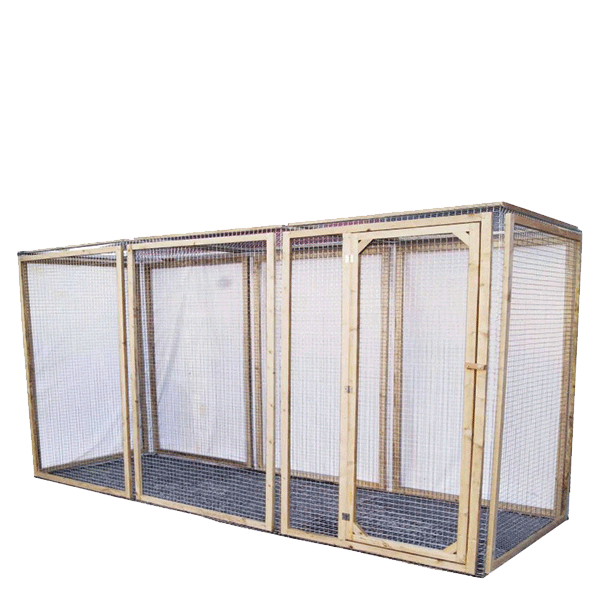 Enclos poules en bois Douglas 6 faces anti-prédateurs