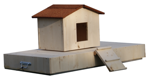 Ilot + nichoir simple en bois pour canards
