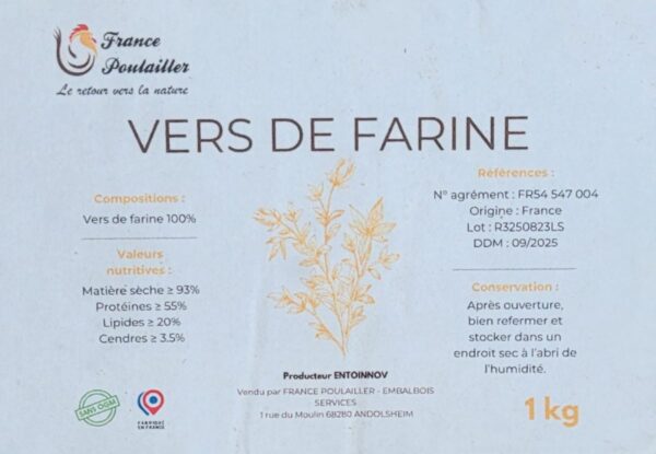 Vers de farine deshydrates
