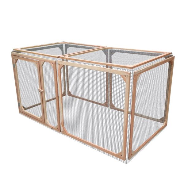 enclos poules en bois douglas 120/200
